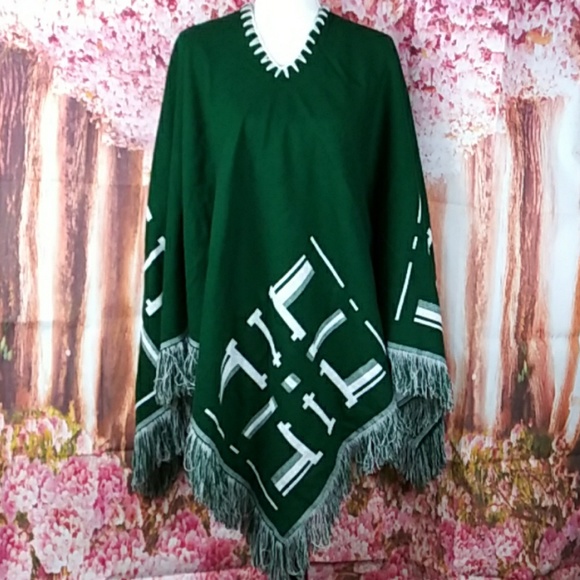 handmade Accessories - 🍀St. Patricks day🍀 green poncho fringe detailing